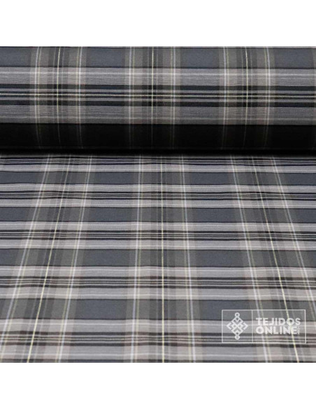 Cuadro Escoces Gris Lurex Dorado - Telas de Cuadro - Imagen 1