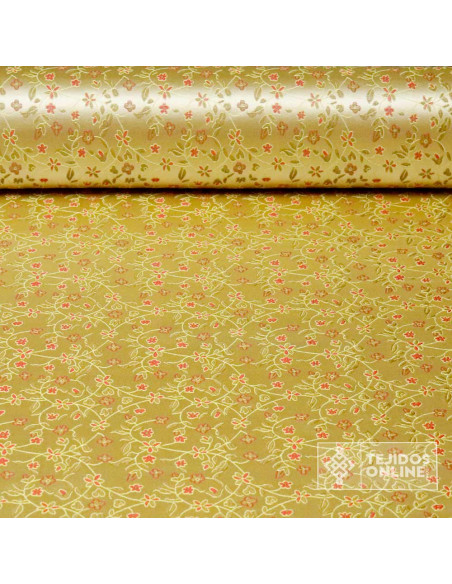 Tela Para Reyes Magos Jacquard Beige Selencial - Telas Cabalgata - Imagen 1