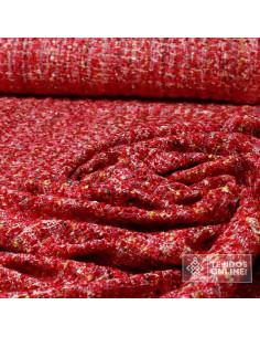 Tela Chanel Rojo Intenso Bouclé | Tela para Chaquetas y Faldas 2