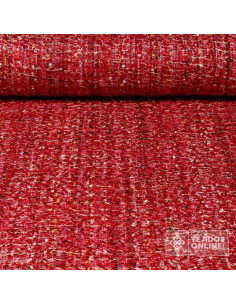 Tela Chanel Rojo Intenso Bouclé | Tela para Chaquetas y Faldas