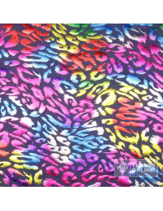 Tela Lycra Leopardo Multicolor Malva - Ideal Para Carnaval 2