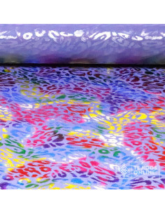 Tela Lycra Leopardo Multicolor Malva
