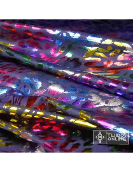 Tela Lycra Leopardo Multicolor Malva - Ideal Para Carnaval Tela Lycra Leopardo Multicolor Malva - Ideal Para Carnaval