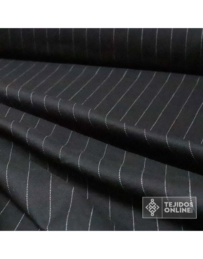 Tela Negra Diplomática - Venta de Telas de Rayas