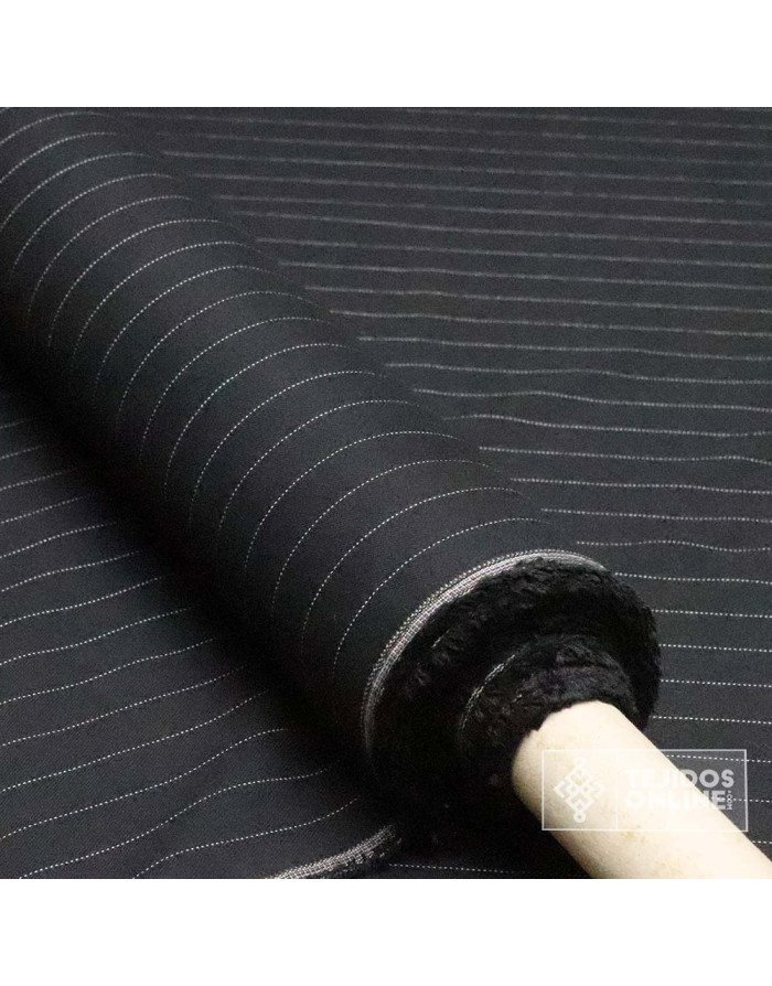 Tela Negra Diplomática - Venta de Telas de Rayas