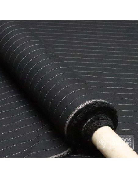 Tela Negra Diplomática - Venta de Telas de Rayas Tela Negra Diplomática - Venta de Telas de Rayas