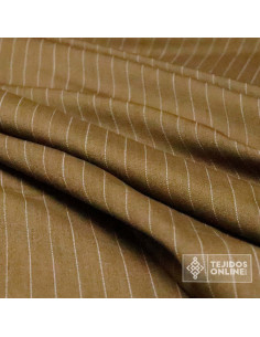 Tela Diplomática Camel y Gris - Telas de Rayas para Vestir 2