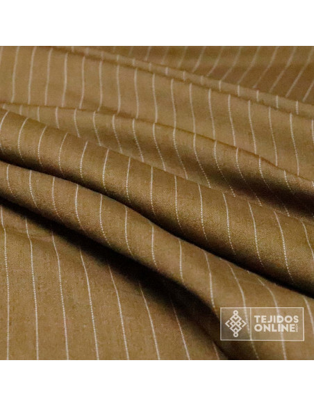 Tela Diplomática Camel y Gris - Telas de Rayas para Vestir Tela Diplomática Camel y Gris - Telas de Rayas para Vestir