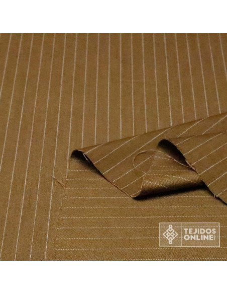 Tela Diplomática Camel y Gris - Telas de Rayas para Vestir Tela Diplomática Camel y Gris - Telas de Rayas para Vestir