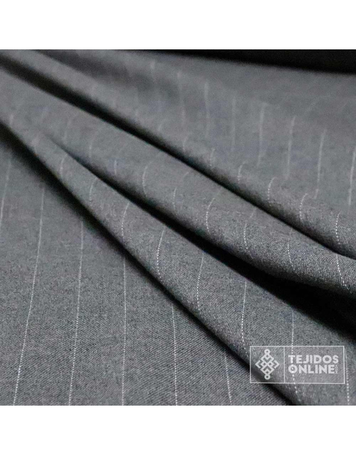 Tela Diplomática Camel y Gris - Telas de Rayas para Vestir