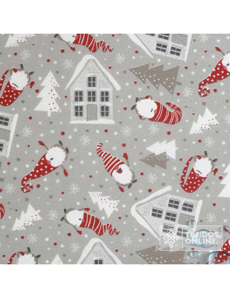 Mantel Navidad Gris Resinado Nomos | Hule Impermeable Navidad Mantel Navidad Gris Resinado Nomos | Hule Impermeable Navidad