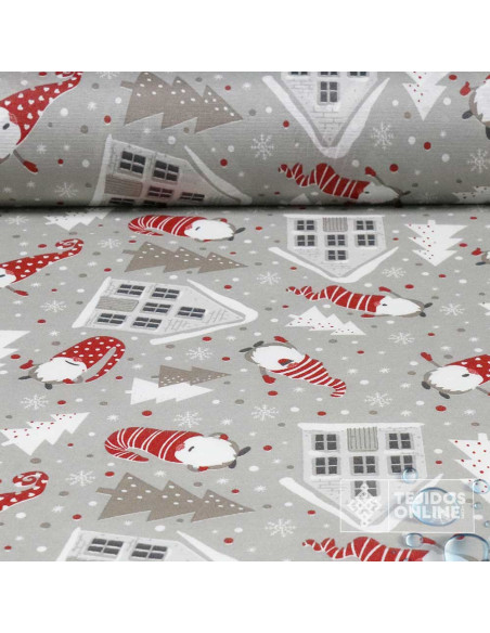 Mantel Navidad Gris Resinado Nomos | Hule Impermeable Navidad Mantel Navidad Gris Resinado Nomos | Hule Impermeable Navidad