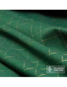 Tela Cuadro Escoces Verde Lurex Dorado - Telas de Cuadro 2