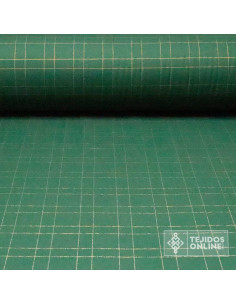 Tela Cuadro Escoces Verde Lurex Dorado - Telas de Cuadro