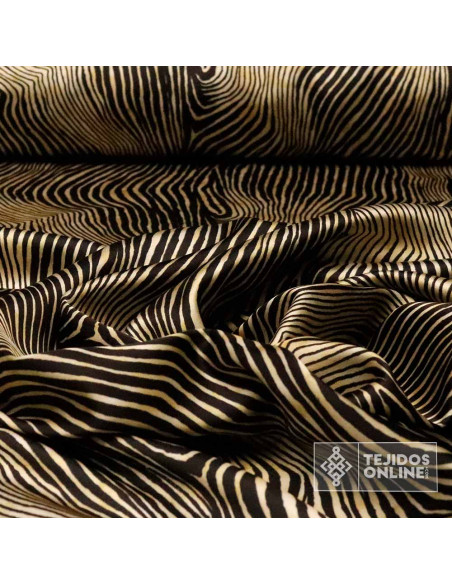 Satén Fino Animal Print Camel - Telas de Satén - Telas Online - Imagen 2