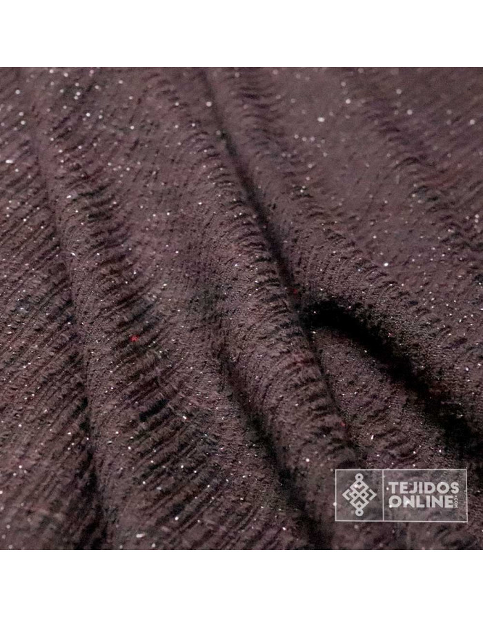 Tela Punto Lana Imitación Chanel | Colores Tierra, Negro y Burdeos