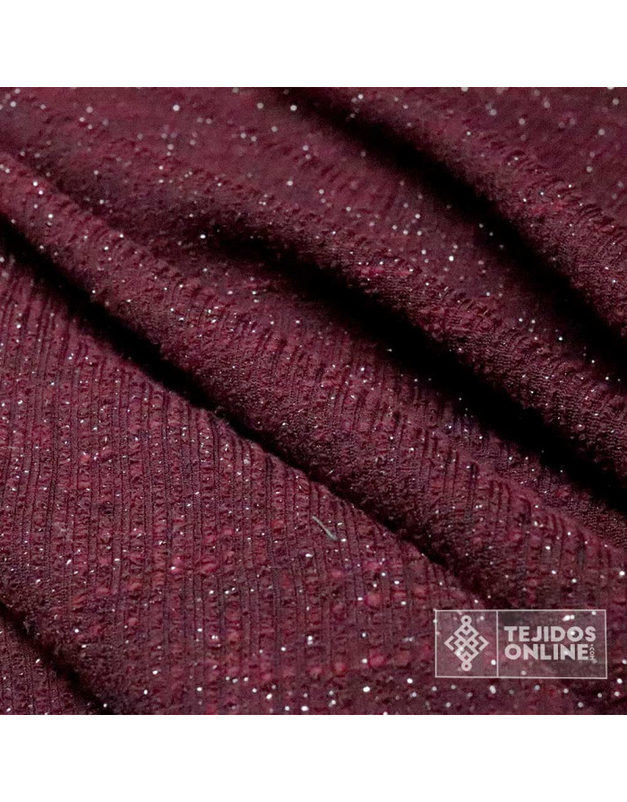 Tela Punto Lana Imitación Chanel | Colores Tierra, Negro y Burdeos
