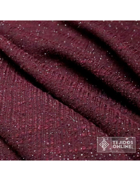 Tela Punto Lana Imitación Chanel | Colores Tierra, Negro y Burdeos
