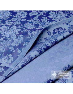 Tela Damasco Azul Floral Sintra  | Ancho 2,80 m para Cofradías - Imagen 2