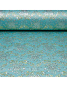 Brocado Turquesa Flor Elegance - Retal: Tela para Decoración - Imagen 1