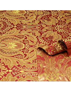 Brocado Burdeos Dorado Atalaya - Retal - Tela Brocada - Tela Cofrade - Imagen 2