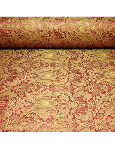 Brocado Burdeos Dorado Atalaya - Retal - Tela Brocada - Tela Cofrade - Imagen 1