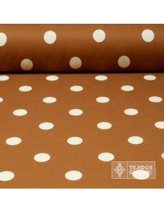 Tela Marrón Café lunar Crema con Lycra Big
