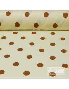 Tela Crema lunar Marrón Café con Lycra Big