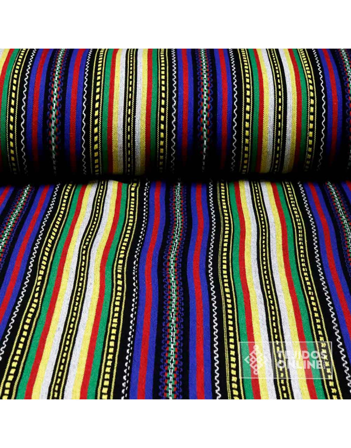 Tela Alpujarreña Azul y Amarilla - Telas para Belenes - Imagen 1