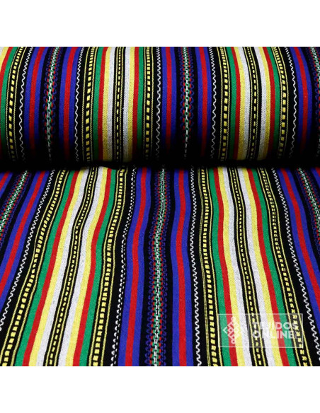 Tela Alpujarreña Azul y Amarilla - Telas para Belenes - Imagen 1