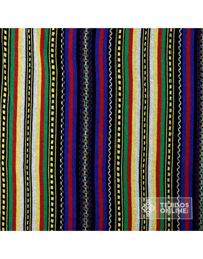 Tela Alpujarreña Azul y Amarilla - Telas para Belenes - Imagen 3