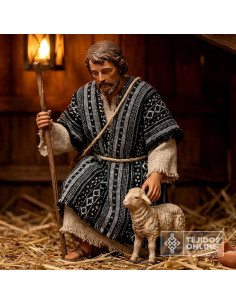 Tela Alpujarreña Negra y Blanca - Telas para Belenes - Imagen 2