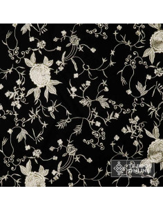 Viscosa Bordada Mantón de Manila Negro