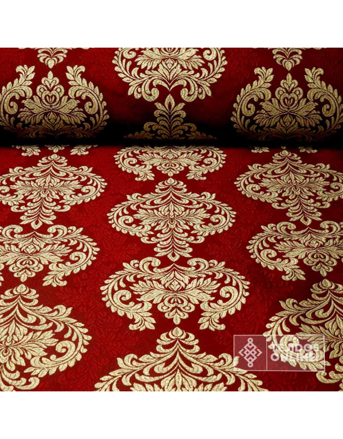 Brocado Floral Viena Rosa y Turquesa - Telas Cofrades - Imagen 1