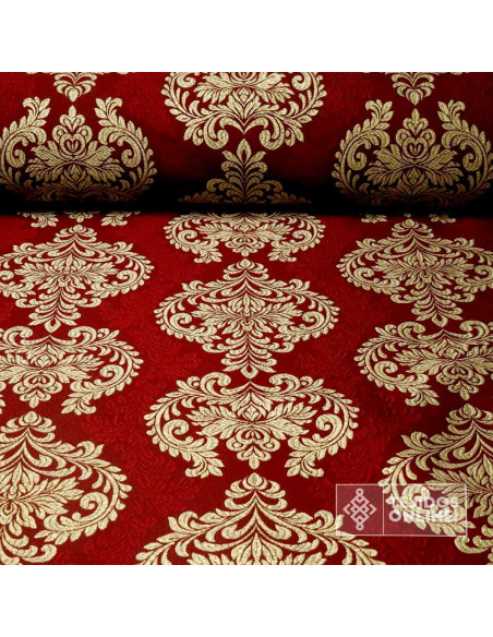 Brocado Floral Viena Rosa y Turquesa - Telas Cofrades - Imagen 1