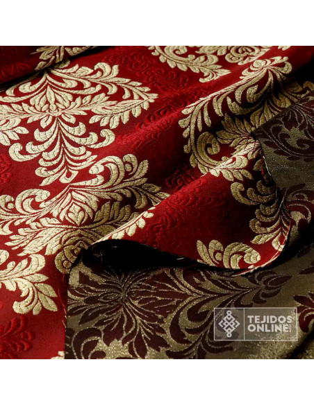 Brocado Floral Viena Rosa y Turquesa - Telas Cofrades - Imagen 2