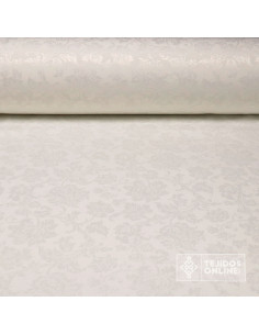 Tela Damasco Blanco Floral Sintra