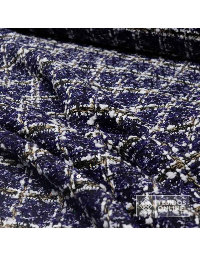 Lana Cuadro Paris Azul Marino | Telas para Confección de Moda - Imagen 3