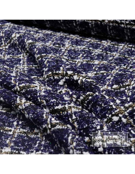 Lana Cuadro Paris Azul Marino | Telas para Confección de Moda - Imagen 3