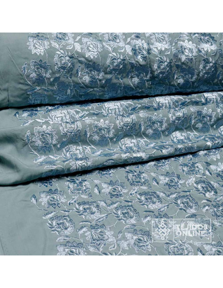 Tela Mantón de Manila Aguamarina - Tela Mantón de Manila - Imagen 3