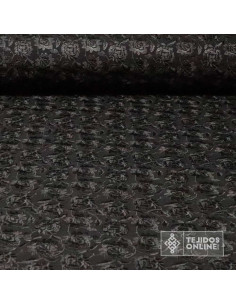Tela Mantón de Manila Negro Flor