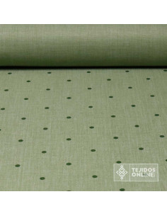 Tela de Lunares Verde Militar Lenteja