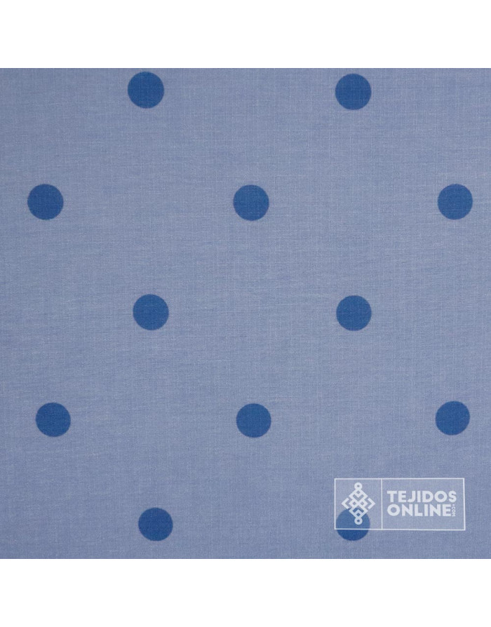 Tela de Lunares Celeste con Azul - Telas de Lunares Azules - Imagen 3