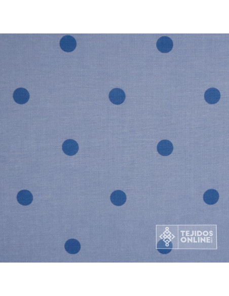 Tela de Lunares Celeste con Azul - Telas de Lunares Azules - Imagen 3