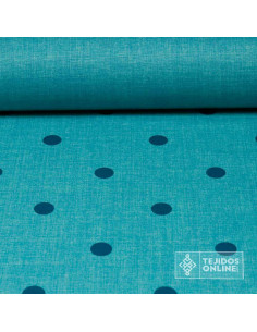 Tela de Lunares Aguamarina