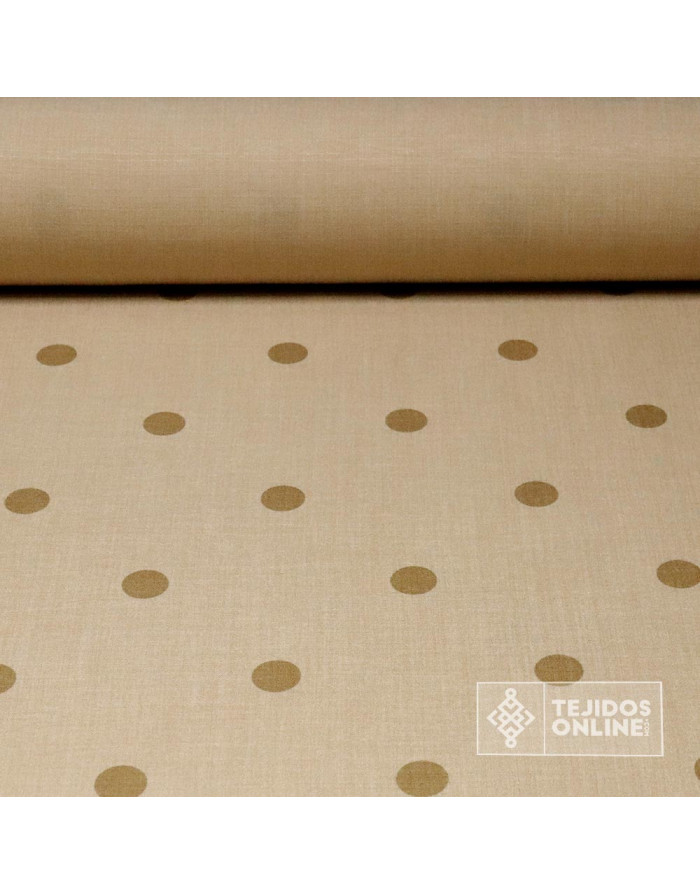 Tela de Lunares Camel y Beige - Telas de Lunares - Imagen 1