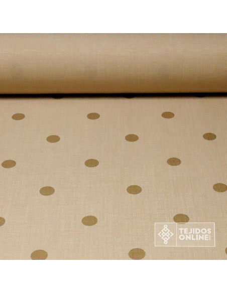 Tela de Lunares Camel y Beige - Telas de Lunares - Imagen 1