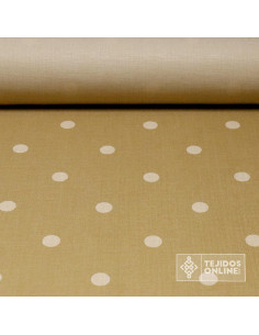 Tela de Lunares Camel y Beige