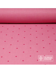 Tela Rosa Bebé Con Lunares Pequeños