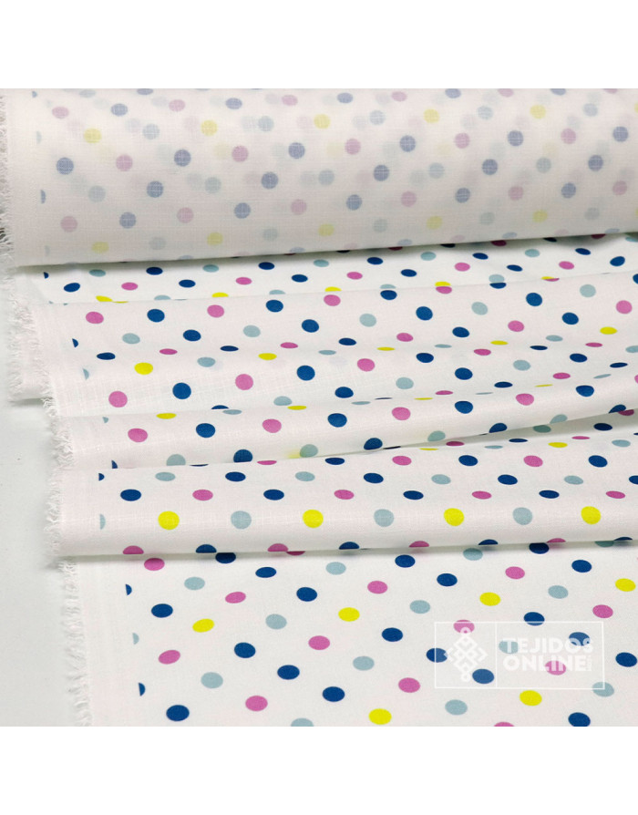 Tela De Flamenca con Lunares Multicolor - Telas de Lunares - Imagen 4